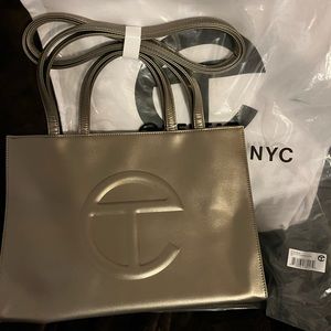 Telfar bronze medium shopping bag